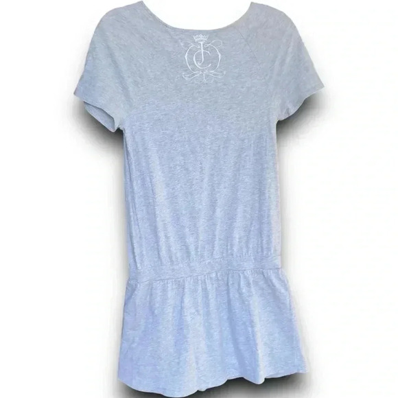 Vintage Juicy Couture Gray Short Sleeve Dress Logo Script Crown Embroidery S Y2K - Picture 8 of 11